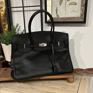 TANNER Black Tote Bag Birkin-Style